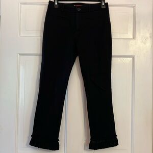 Anthropology cartonnier black crop length dress pants size 0